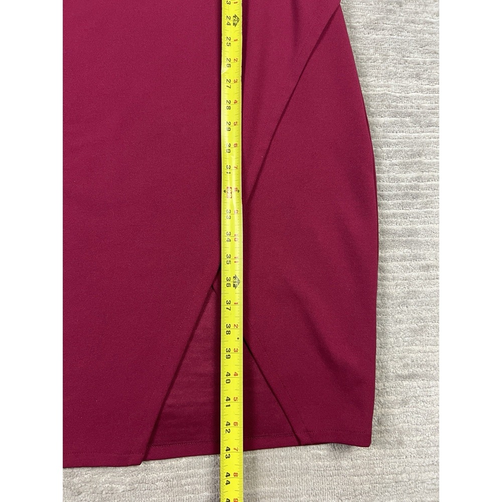 Kensie Dress Womens 14 Red Short Sleeve Midi Polyester Blend Casual Tie - Picture 7 of 13